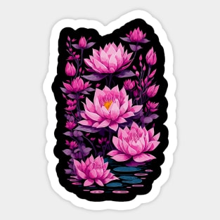 Pink Water lilies Sticker